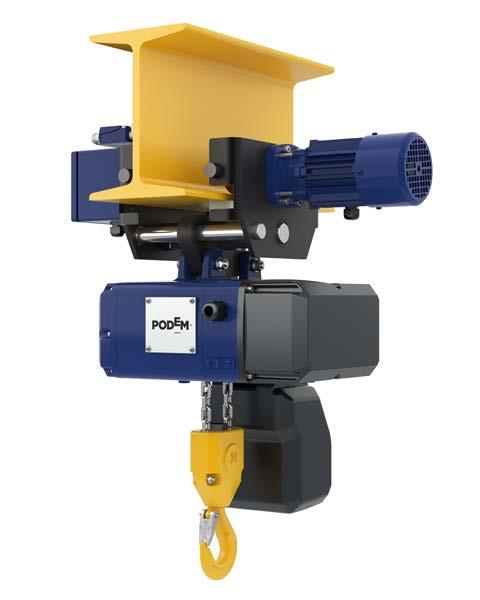 Experience & Know-how by Podem Podem chain hoists are durable lifting solution for a jib crane or for an overhead travelling crane CLF and CLW hoist series provide many years of powerful performance
