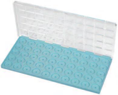 Caps in different colours to be ordered separately. 1000 17.525 ø 40 x 12 ø 35 x 9 0.005 Round plastic box. Transparent bottom and lid attached. 17.529 ø 7 x 24 0.