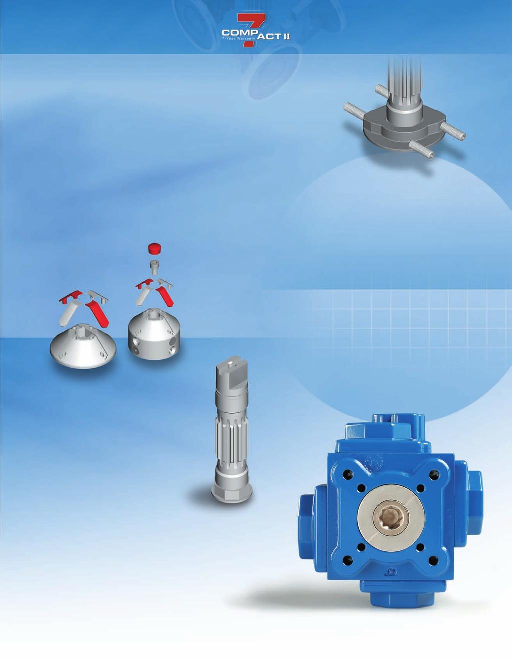 Less Wear Limit Stop With its unique piston design, the Compact II achieves a more uniform load distribution than do single and double piston actuators, therefore greatly reducing gear wear at the