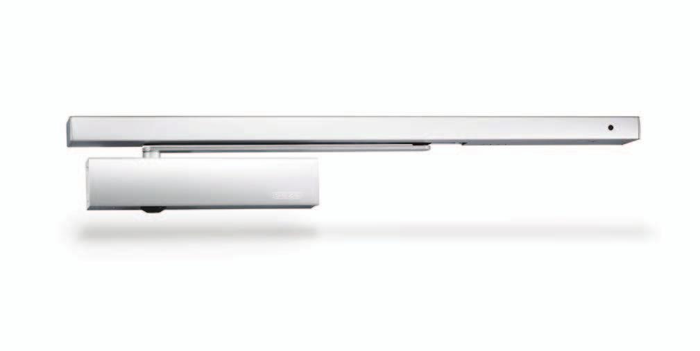 GEZE TS 5000 R Guide rail door closer for -leaf doors of up to 400 mm with electric hold-open device and smoke switch control unit The overhead door closer TS 5000 R with electromechanical hold-open