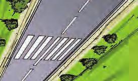 On some roads, zigzag lines are painted before the crossing to indicate you are approaching one.