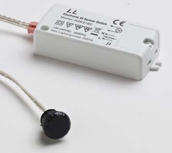 SENSORS AND DIMMERS SENSORS AND DIMMERS Dimensions: 83mm x 35mm x 19mm PIR Sensor Switch