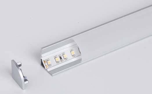 WFL VARIABLE RECESSED PROFILE PLASTIC 10.7mm 15.5mm 13.3mm ALUMINIUM PROFILE WITH POLYCARBONATE COVER.