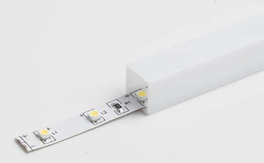 3mm 90 DEGREE ALUMINIUM PROFILE WITH POLYCARBONATE COVER. ANY LENGTH AVAILABLE UP TO 2M. FITS 10MM MAX TAPE.