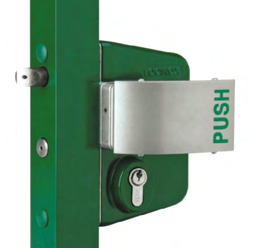 Option: Mechanical digital lock for steel gates 100% mechanical: No battery or electricity required Operational code panel on both