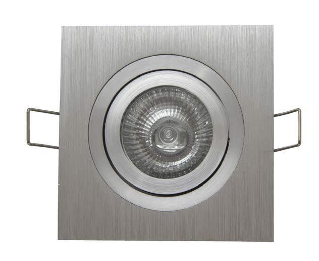58 MILAN RANGE DOWNLIGHTS Adjustable Decorative Downlights Low Voltage & Mains S10009 S10010 Anodised Aluminium square