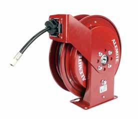 Alemite Compact Reels utilize shorter arms and a smaller diameter to provide reel performance in tight spaces. Saves space; fits in cabinets with 16.