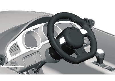 ASSEMBLY - INSTALLING STEERING WHEEL Installation 1. Remove the screw bolt and nut from the steering wheel. 2. Plug the steering wheel connector (C) into the dashboard connector (B). 3.