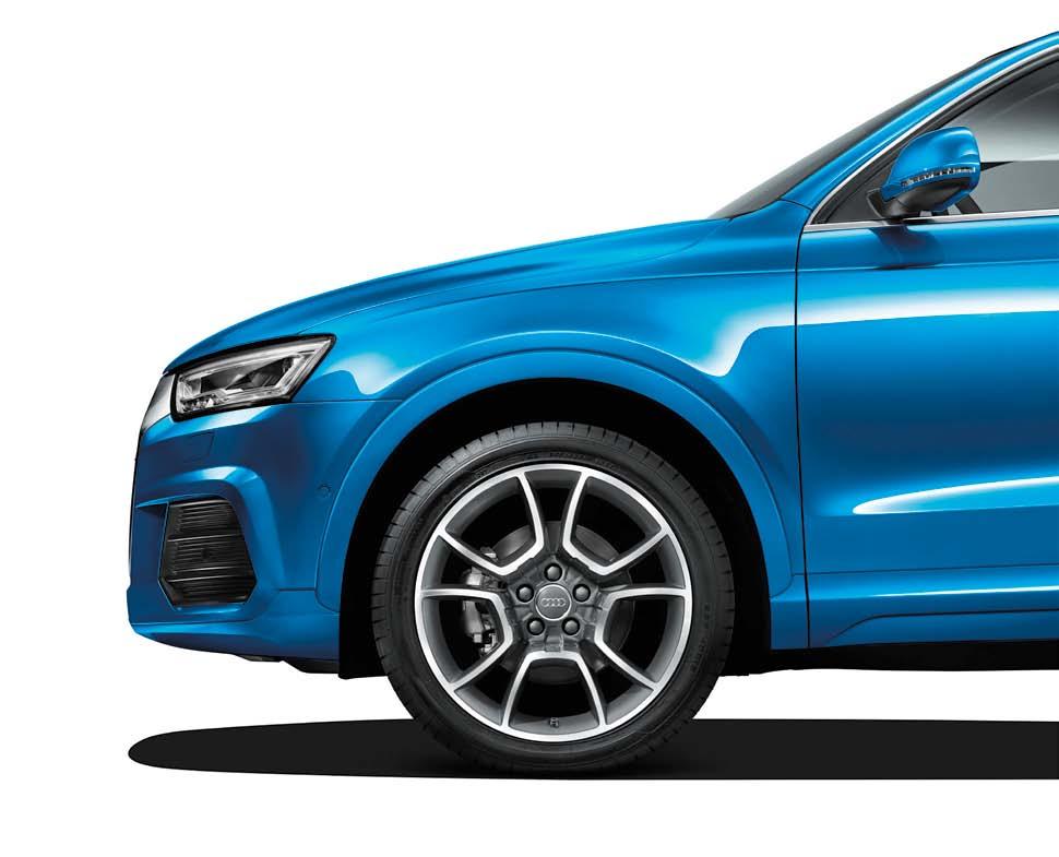 Sport and design 11 Sophisticated design, revealed from all angles. Amplify the automotive sportiness of your Audi Q3 with the exterior product ranges from Audi Genuine Accessories.