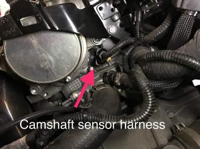 Plug the supplied Camshaft sensor connector into the stock Camshaft sensor and the