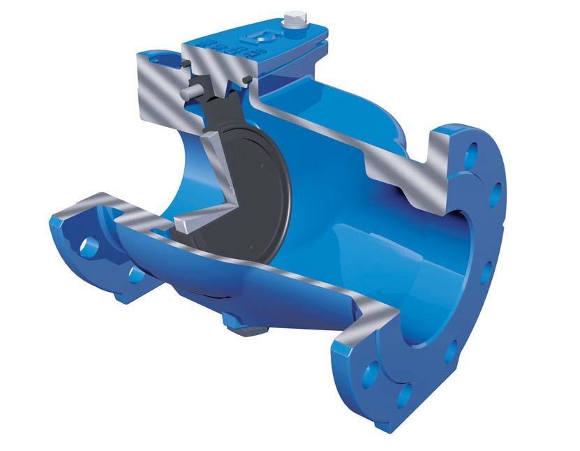 VAG RETO-STOP Non-Return Valve Cover Seal Suspension of the Disk Disk with rubber joint Plug bolt Nominal pressure: PN 10, 16 Nominal diameter: DN 40 300 Fields of application: drinking water,