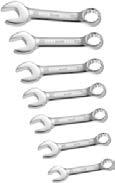 SHORT COMBINATION WRENCHES - METRIC - ISO 691 - ISO 1711-1 - ISO 3318 - ISO 7738 - DIN 3113-12-point OGV ring angled at 15. - Open end angled at 15 from the handle axis (increment angle 30 ).