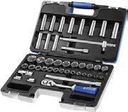 RATCHETS AND SOCKETS 1/2" SOCKET SETS 1/2" SOCKET AND ACCESSORY SET - METRIC AND INCH - 55 PIECES - 1/2" hex sockets: 8-9-10-11-12-13-14-15-16-17-18-19-20-21-22-23-24-25-26-27-28-29-30-32-34 mm.