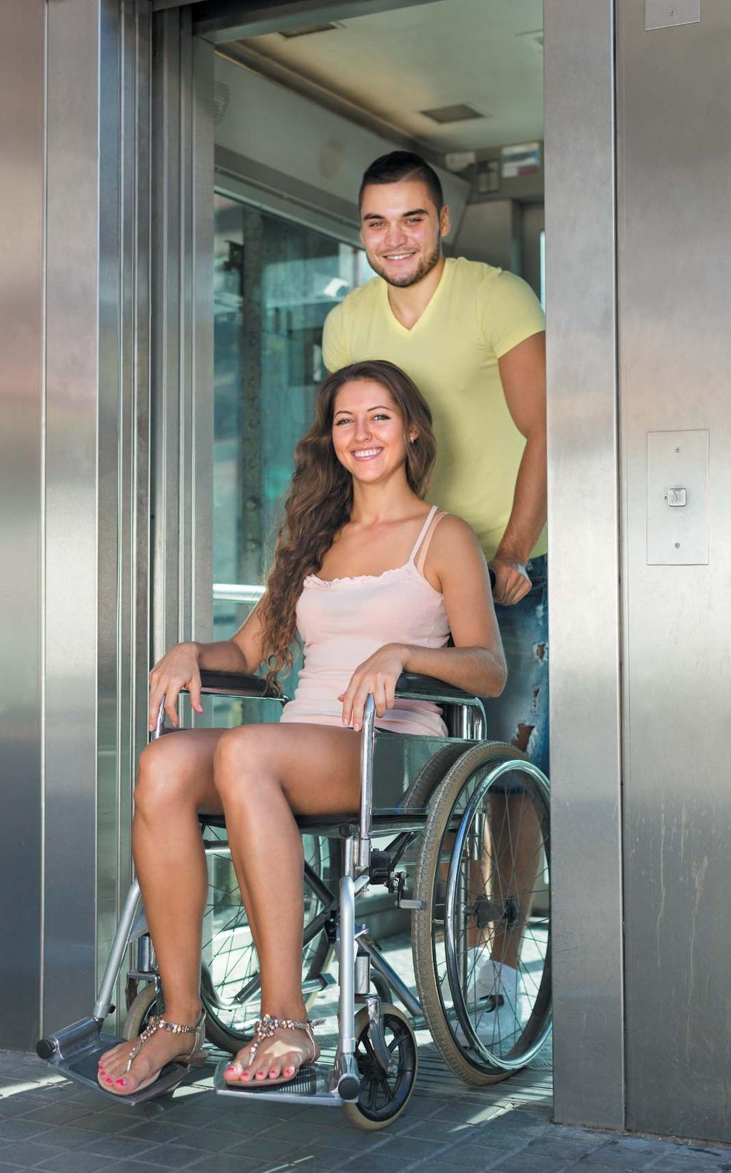 Elevator content to help disabled people.