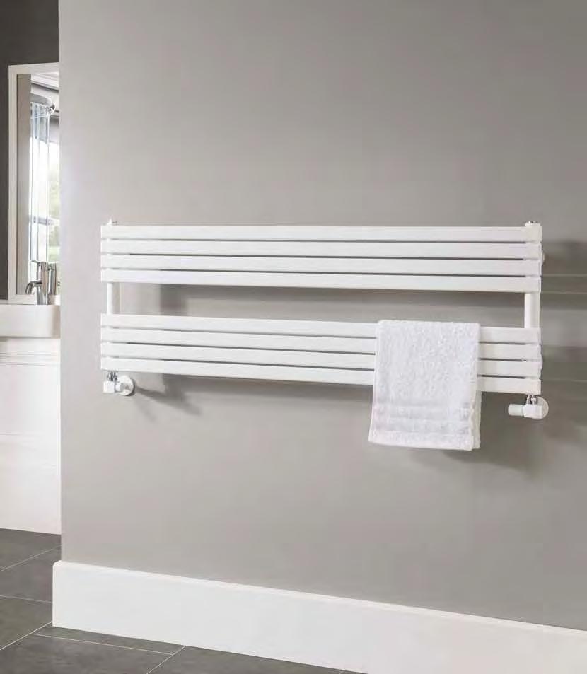 BDO Camino Ellipsis Towel Rail BDO Camino 645 x 1210 in 9010 with 3 Style valves Ellipsis Towel Rail 1200 x 500 shown in 9010 with Cylinder valves.