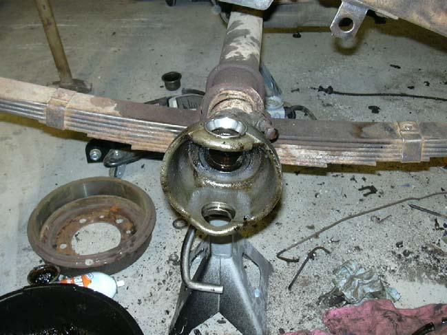 Here is the bar axle housing. The ball at the end where the knuckle rides needs to be polished.