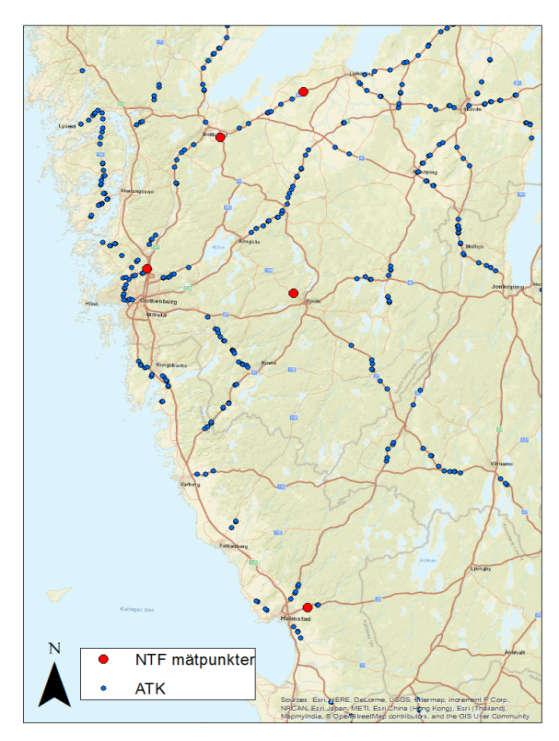 MAP 3 ; The Swedish Transport Administration's placement of their