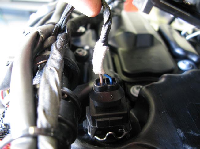 Note: Connector with white tape on lead is not an injection connector, it gets plugged into the intake air sensor underneath the