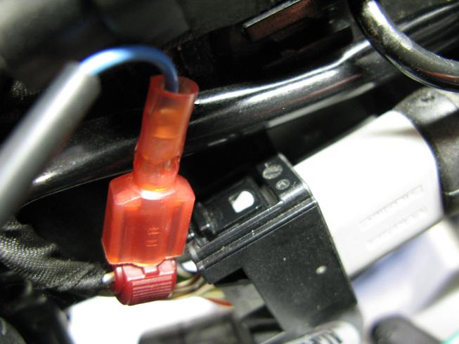 Insert the mating T-tap connector of the Bazzaz harness containing the green wire.