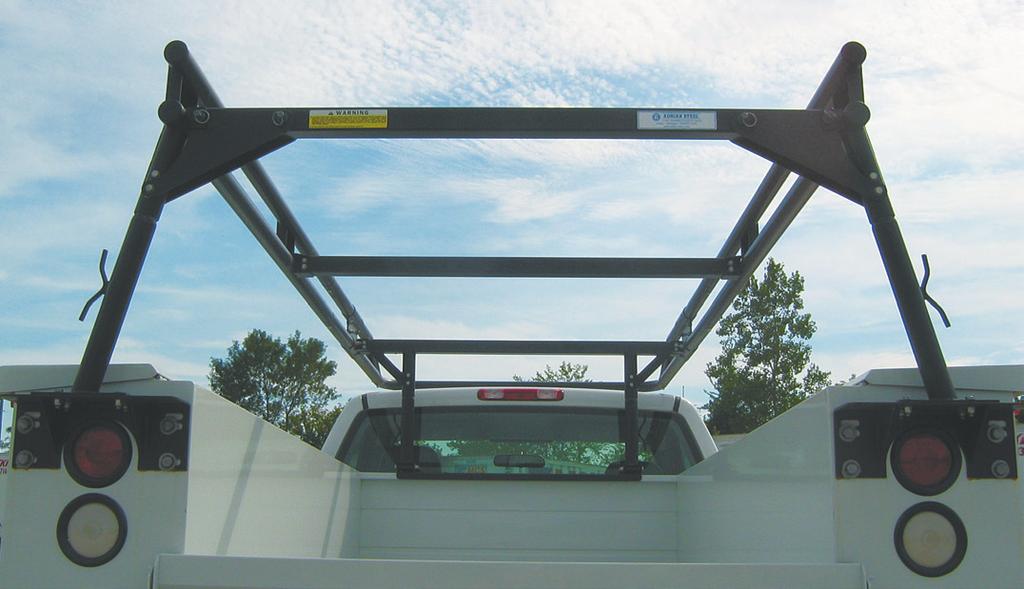 bed. The standard rack fits 8 service bodies with either a regular cab truck or an extended cab truck.