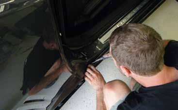 5. Continue prying the rockers off of the vehicle while gently pulling the rockers away from the
