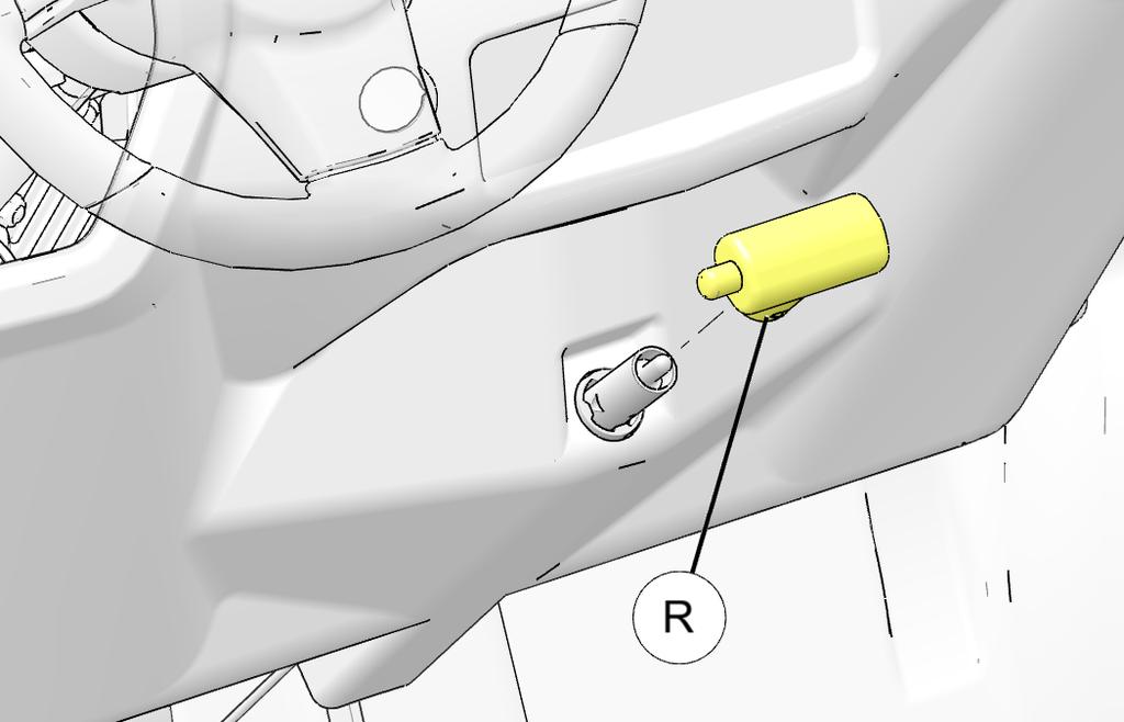 Cut out holes in the lower dash panel (P) for speakerswand stereoemounting in marked area
