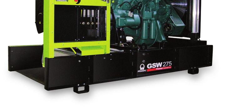 OPEN SET WATER COOLED GSW275V-590V GSW275V-590V: Power in isolation A continuous supply of power, provided by high power output and extended running time, makes this range of generators the most
