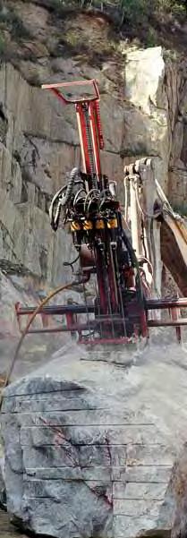 Easy rig mounting The rock drills can be rig-mounted for use in a number of applications within the dimension stone industry.