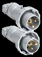 ATEX Plugs & Sockets Plugs 16 A, IP 67 Watertight Ex, II 3D. Enclosure in thermoplastic polyester (PBT). Cable entry with compression gland, Cable area 1-2.