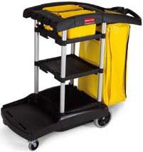 Housekeeping Cart 9T76 9T76 handles and platform fold for easier