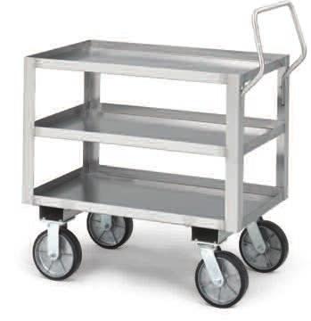 Trucks & Carts UTiLiTy CArTS (01) " polyurethane casters. (02) 8" mold-on rubber casters. (03) 8" pneumatic casters. For corner bumpers and floor locks see page 386.