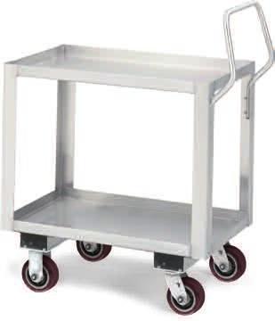 Trucks roll on 2 swivel and 2 rigid casters. German Engineered. Made in USA. Specify caster: (01) " polyurethane, (02) 8" mold-on rubber, (03) 8" pneumatic. IN STOCK.
