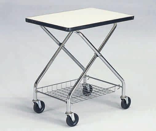 18x20" 38 3 /4" 11 3 /4", 16 3 /4" 00100-S 320.00 Foldaway Table Top Cart 18-gauge tubular steel 200-lb.