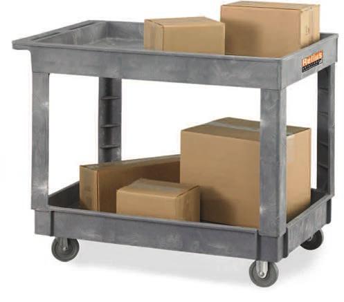Ergonomic flat handle has built-in tool storage. Gray non-marking casters 2 fixed, 2 swivel. Color: black. Made in USA. IN STOCK. 30x16" 31 1 /4" 2 18 7 /8" 244329-Q 1.