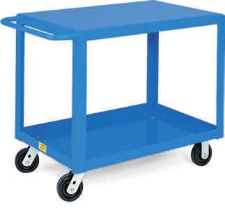 Choose from two handle types: ergonomic sloping handle or straight handle. Truck rolls on two rigid and two swivel casters. Durable powder coat finish. Made in USA.