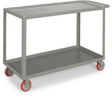 00 *(02) FlUsH shelves also in stock. Heavy-Duty Trucks with Floor Lock. 8" mold-on rubber wheels. SELECTED MODELS IN STOCK. Others FACTORY QUICK SHIP. shelf shelf shelf overall cap.
