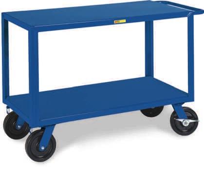 Trucks & Carts UTILITY CARTS 3600-Lb. Capacity Trucks 12-gauge steel 3600-lb. capacity 6" phenolic casters All-welded Economical truck is available with flush shelves or shelves with 1 1 /2" lip.