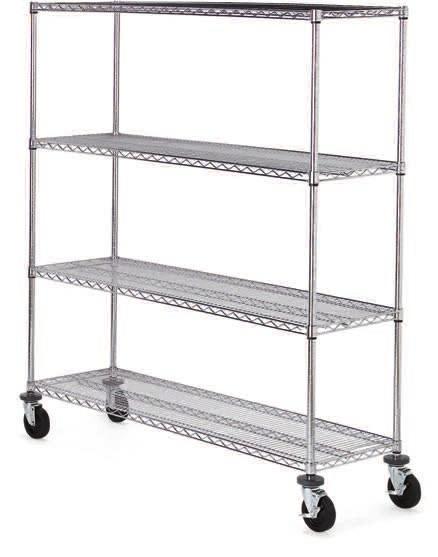 SALE ON THIS PAGE Trucks & Carts WIRE TRUCKS SAVE A Round-Post Wire Trucks and Carts Chrome wire shelves and chrome posts 800-lb.