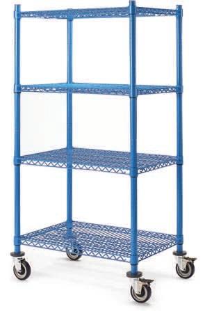 Trucks & Carts WIRE TRUCKS See page 113 for shelf liners for 1 1 /2" dia. posts. 1 1 /2" dia. posts 1" dia. posts Larger 1 1 /2" dia. posts offer extra strength and support than 1" dia. posts. A 36x18" chrome cart with handle.