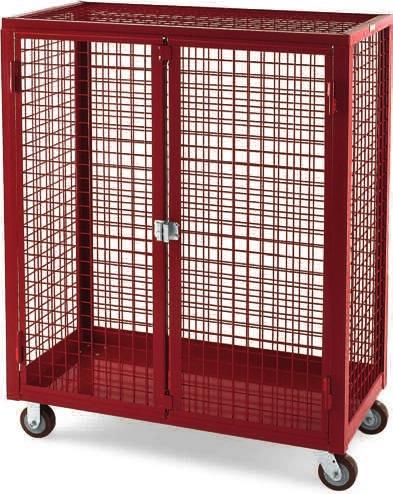 capacities Multiple caster choices available Hardened steel padlock hasp SAVE All-welded 2x2" steel grid panels make this one of the strongest trucks on the market.