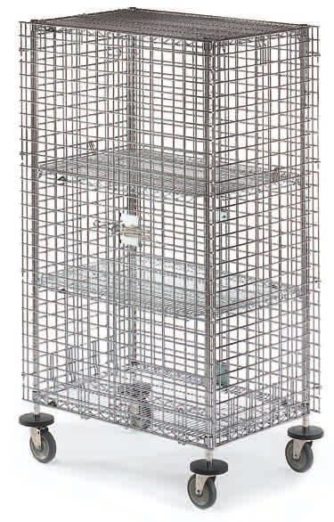 00 qwikslot Security Trucks Steel wire 800 1200-lb. capacity " polyurethane casters Patented 1 /4-turn padlock hasp Features easy-to-adjust qwikslot shelves.