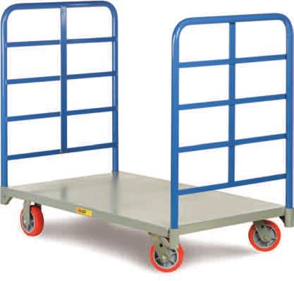 SALE ON THIS PAGE Trucks & Carts PLATFORM TRUCKS 48"Wx24"Dx48"H truck with 8" poly wheels and removable fourth panel with hinged drop gate. Catch-All Trucks 2000- and 3000-lb.