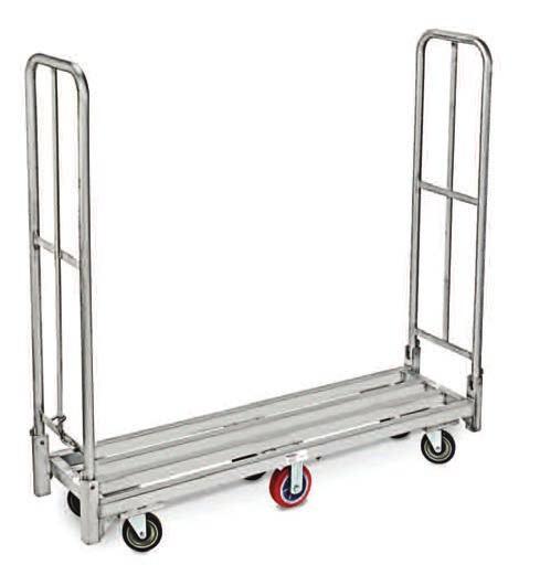 capacity Aluminum deck 9" deck height unique one-piece design can be collapsed to only 16"Wx12"Dx63"H in seconds.