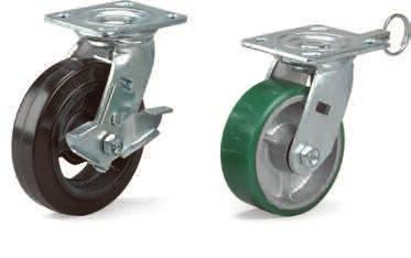 Trucks & Carts CASTERS (See page 386 for Caster Selection Guide.) 7091600-T with cam-style footbrake 7090900-T with spring-operated swivel lock Economical Casters 300 1200-lb.
