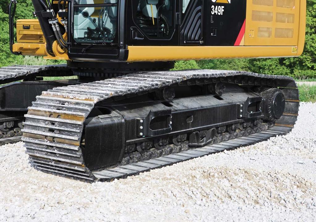 Structures and Undercarriage Built to work in your tough, heavy-duty applications Robust Frames The 349F is a well-built machine designed for long service life.