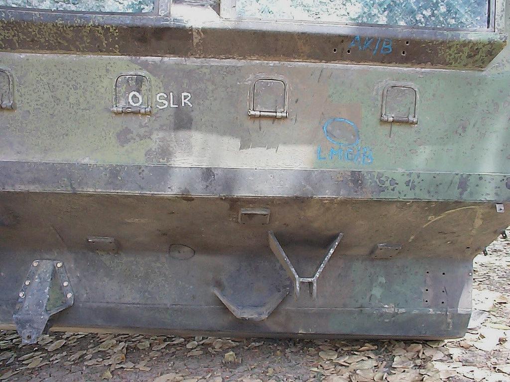 5 Pictured above is the rear portion of a vehicle hull that was tested with 3 separate blasts.