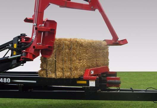 Move the tractor and bale carrier straight forward, center the first bale in the grab arms (Item ) [Figure 76]. Stop the tractor and engage parking brake. Select CLAMP from the manual mode screen.