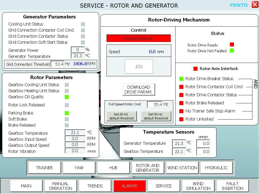 Ex. 1-1 Nacelle Familiarization and Safety Procedure Figure 1-29. SERVICE ROTOR AND GENERATOR menu. 22.