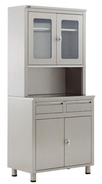 STAINLESS STEEL HOSPITAL EQUIPMENT Operating Theatre Cabinet: 40525 Made of stainless steel to be used in operation rooms and intervention rooms Lockable glass doors
