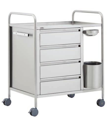 STAINLESS STEEL HOSPITAL EQUIPMENT Equipment Trolley: 40085 Designed for operating and intervention rooms by